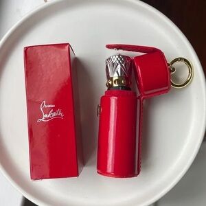 RARE Christian Louboutin Patent Red Lipstick Case Keychain Charm w/ Box NIB